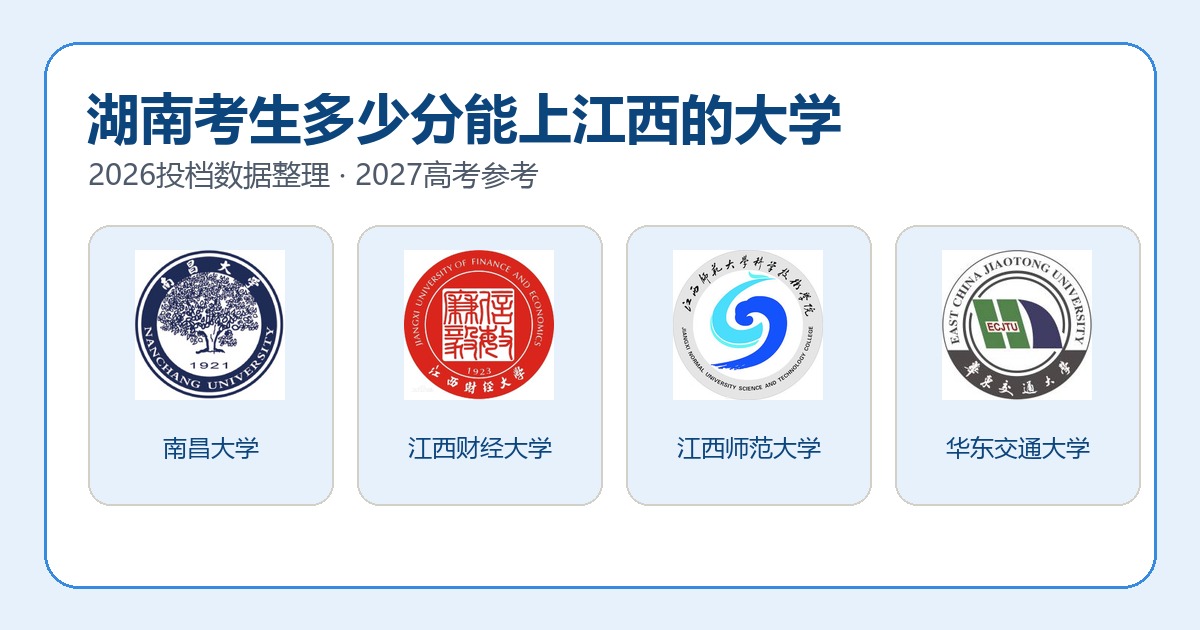 湖南考生报考江西大学2026投档分数参考