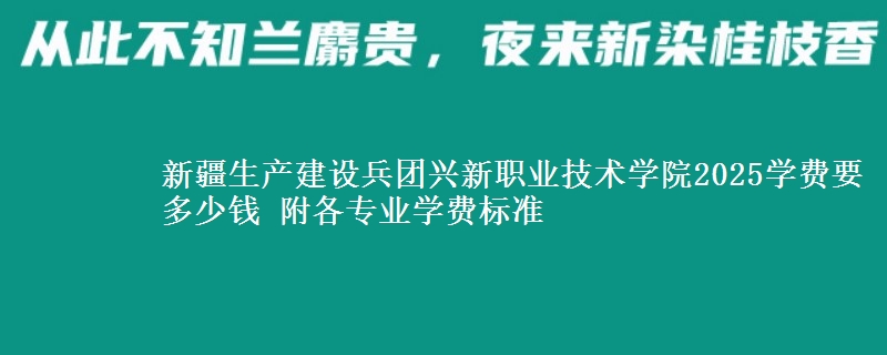 新疆生产建设兵团兴新职业技术学院2025学费要多少钱 附各专业学费标准