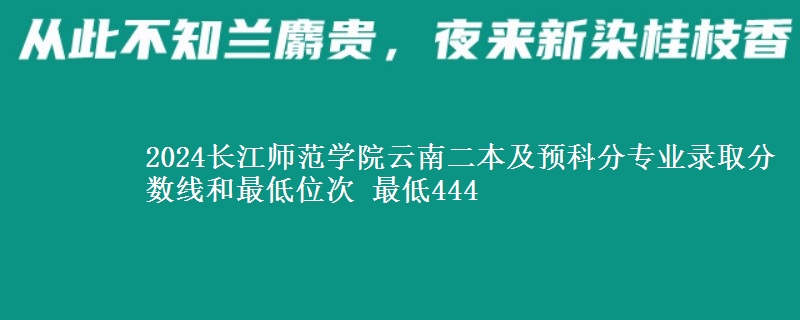 2024长江师范学院云南二本及预科分专业录取分数线和最低位次 最低444
