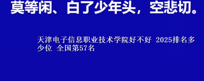 天津电子信息职业技术学院好不好 2025排名多少位 全国第57名