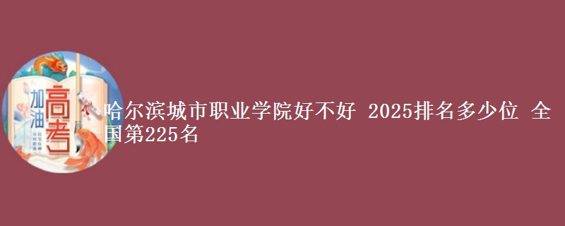 哈尔滨城市职业学院好不好 2025排名多少位 全国第225名