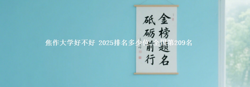 焦作大学好不好 2025排名多少位 全国第209名