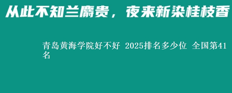 青岛黄海学院好不好 2025排名多少位 全国第41名