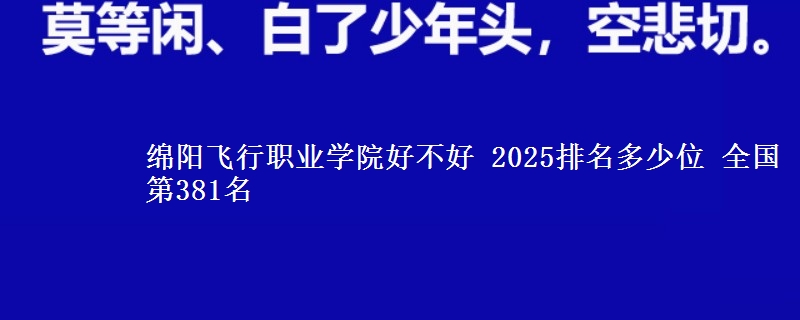 绵阳飞行职业学院好不好 2025排名多少位 全国第381名