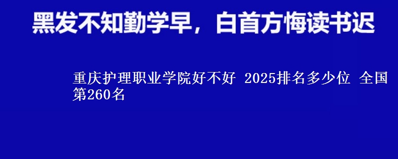 重庆护理职业学院好不好 2025排名多少位 全国第260名