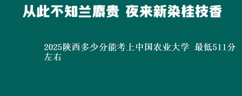 2025陕西多少分能考上中国农业大学 最低511分左右