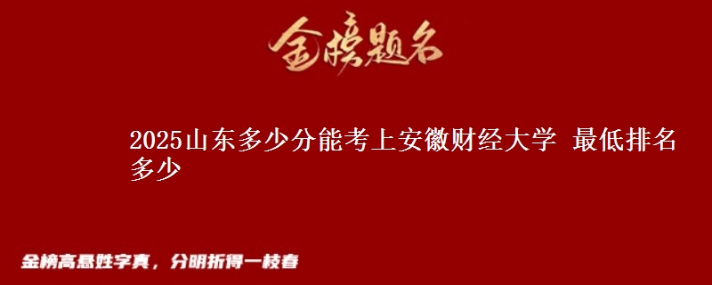 2025山东多少分能考上安徽财经大学 最低排名多少