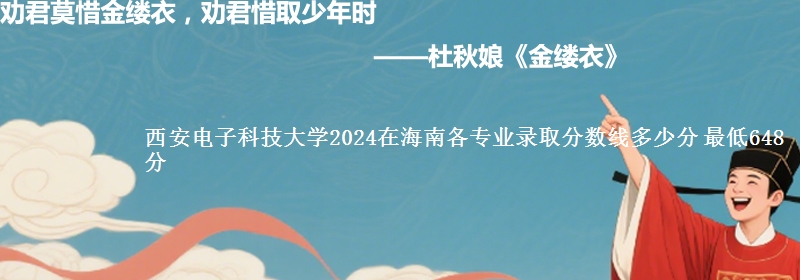 西安电子科技大学2024在海南各专业最低多少分 最低648分
