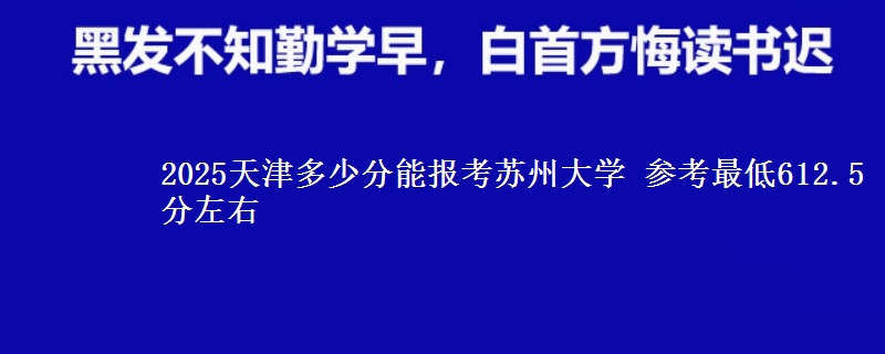 2025天津多少分能报考苏州大学 参考最低612.5分左右