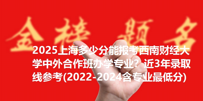 2025上海多少分能报考西南财经大学中外合作班办学专业？近3年录取线参考(2022-2024含专业最低分)