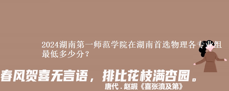 2024湖南第一师范学院在湖南首选物理各专业组最低多少分？