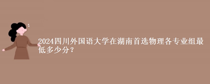 2024四川外国语大学在湖南物理组各专业组最低多少分？