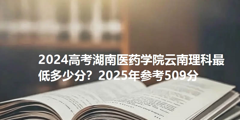 2024高考湖南医药学院云南理科最低多少分？2025年参考509分