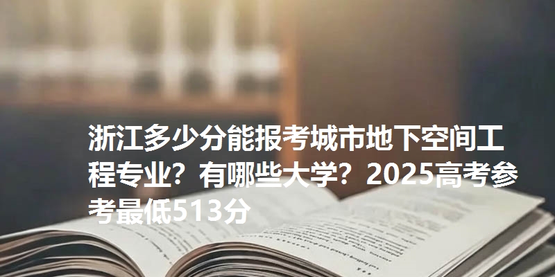 浙江多少分能报考城市地下空间工程专业?有哪些大学?2025高考参考最低513分