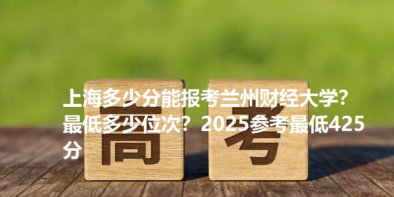 上海多少分能报考兰州财经大学?最低多少位次?2025参考最低425分