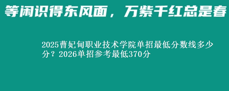 2025曹妃甸职业技术学院单招最低分数线多少分？2026单招参考最低370分