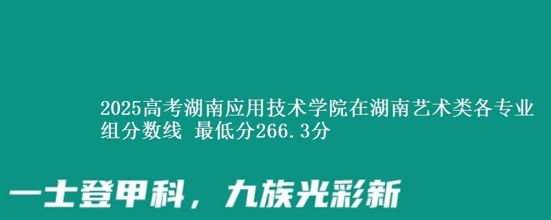 2025年湖南应用技术学院在湖南艺术类分数线：最低266.3分