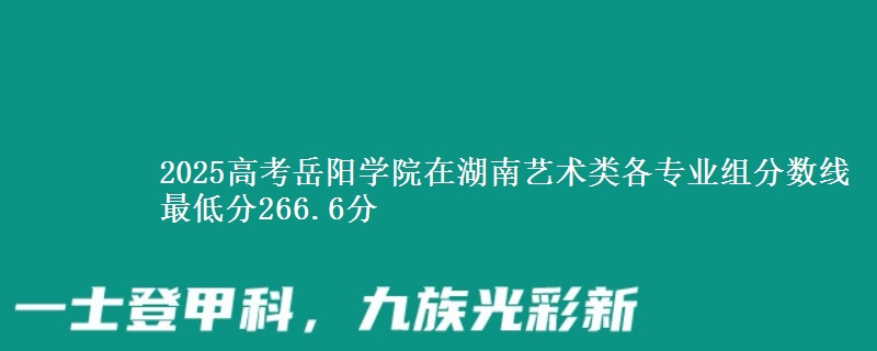 2025年岳阳学院在湖南艺术类分数线：最低266.6分