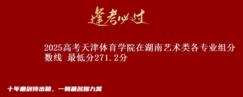 2025年天津体育学院在湖南艺术类分数线：最低271.2分