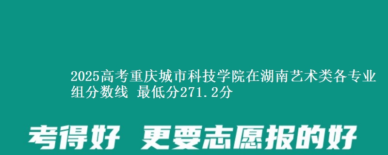 2025年重庆城市科技学院在湖南艺术类分数线：最低271.2分