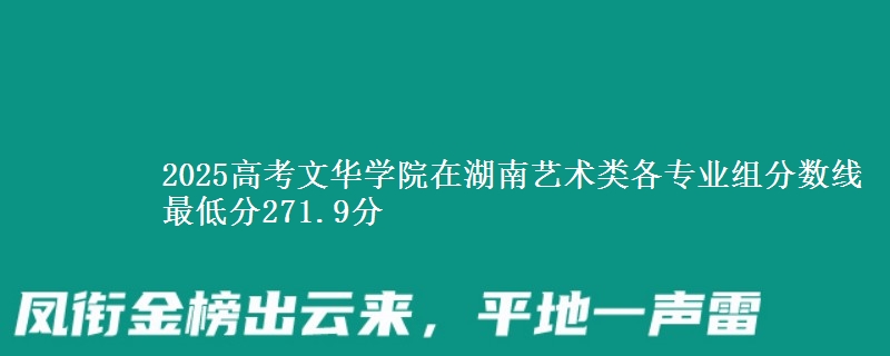 2025年文华学院在湖南艺术类分数线：最低271.9分