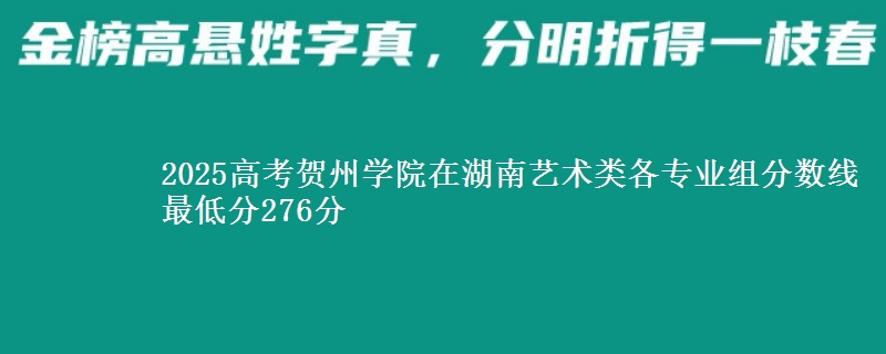 2025年贺州学院在湖南艺术类分数线：最低276分