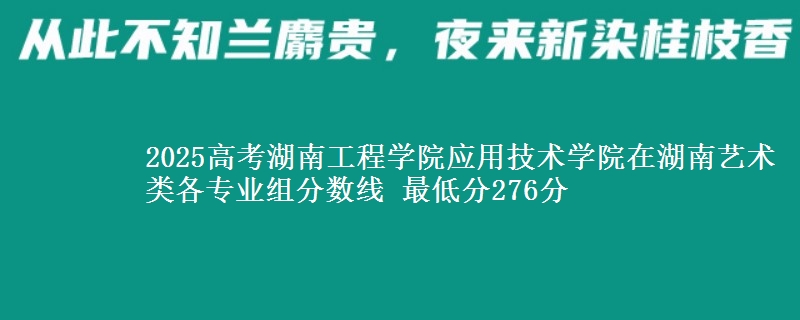 2025年湖南工程学院应用技术学院在湖南艺术类分数线：最低276分