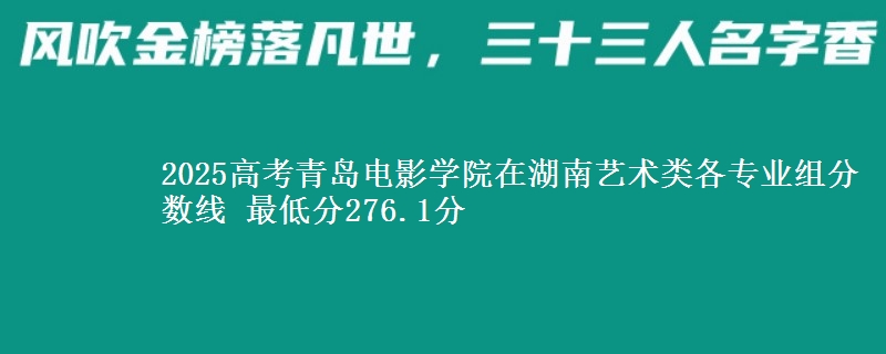 2025年青岛电影学院在湖南艺术类分数线：最低276.1分