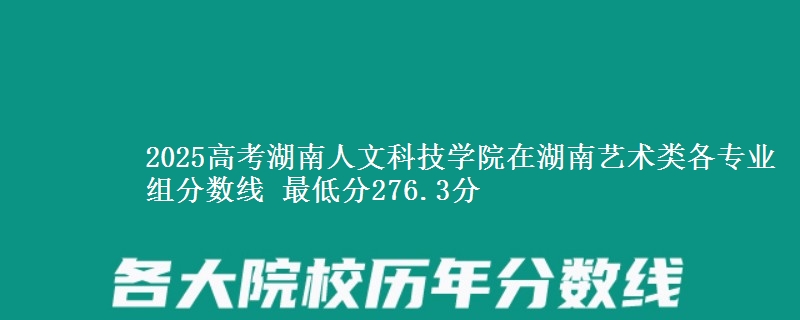 2025年湖南人文科技学院在湖南艺术类分数线：最低276.3分
