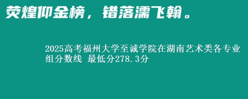 2025年福州大学至诚学院在湖南艺术类分数线：最低278.3分