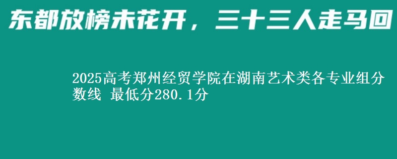 2025年郑州经贸学院在湖南艺术类分数线：最低280.1分
