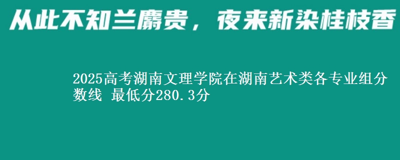 2025年湖南文理学院在湖南艺术类分数线：最低280.3分