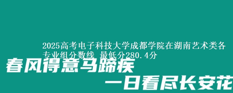 2025年电子科技大学成都学院在湖南艺术类分数线：最低280.4分