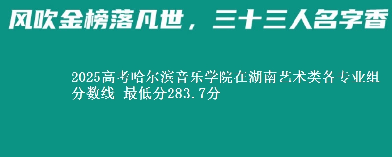 2025年哈尔滨音乐学院在湖南艺术类分数线：最低283.7分