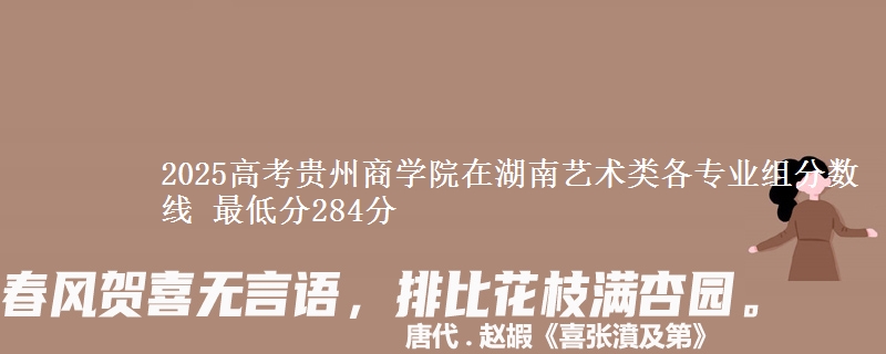 2025年贵州商学院在湖南艺术类分数线：最低284分