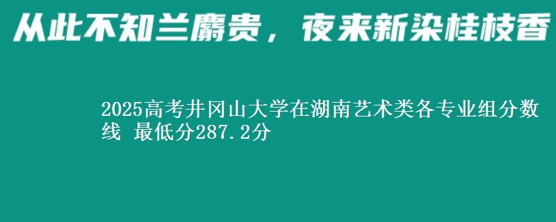 2025年井冈山大学在湖南艺术类分数线：最低287.2分