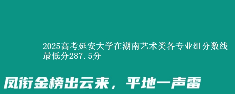 2025年延安大学在湖南艺术类分数线：最低287.5分