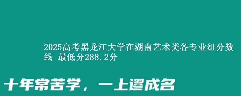 2025年黑龙江大学在湖南艺术类分数线：最低288.2分
