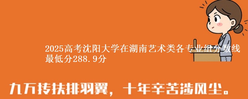 2025年沈阳大学在湖南艺术类分数线：最低288.9分