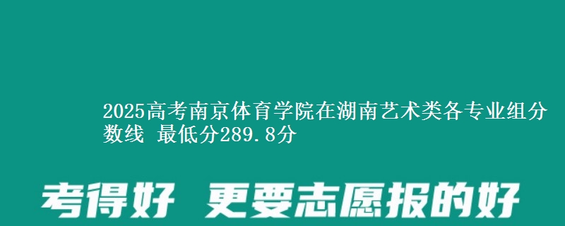 2025年南京体育学院在湖南艺术类分数线：最低289.8分