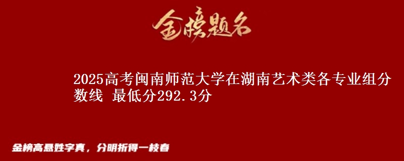 2025年闽南师范大学在湖南艺术类分数线：最低292.3分