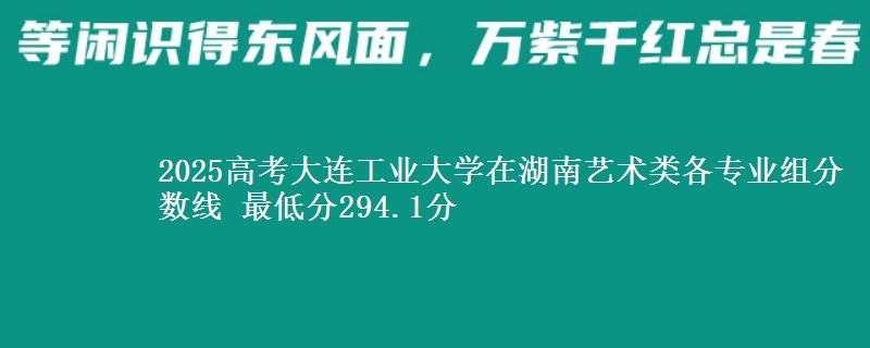 2025年大连工业大学在湖南艺术类分数线：最低294.1分