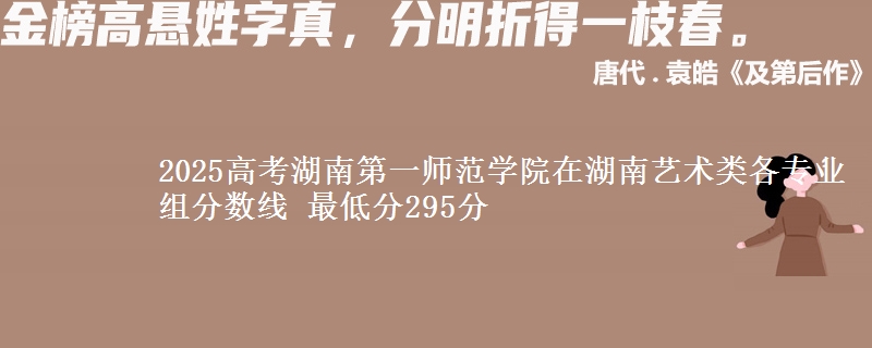 2025年湖南第一师范学院在湖南艺术类分数线：最低295分