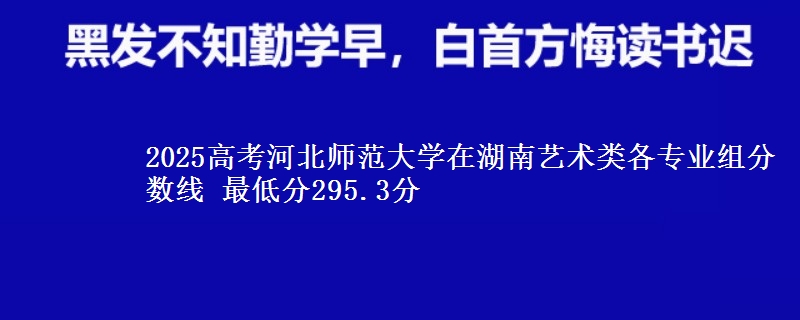 2025年河北师范大学在湖南艺术类分数线：最低295.3分