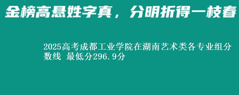 2025年成都工业学院在湖南艺术类分数线：最低296.9分