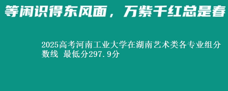 2025年河南工业大学在湖南艺术类分数线：最低297.9分