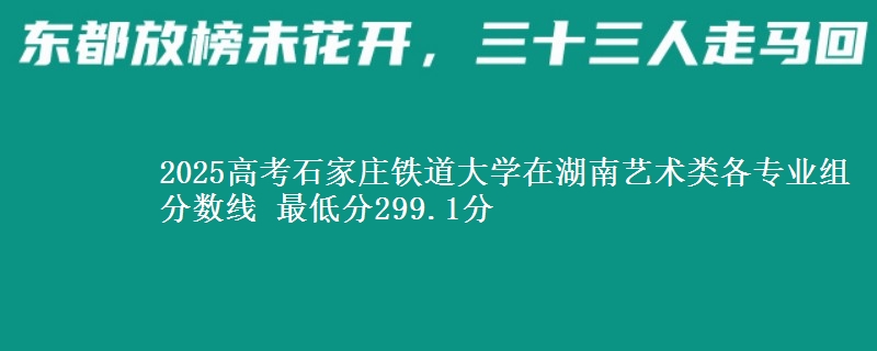 2025年石家庄铁道大学在湖南艺术类分数线：最低299.1分