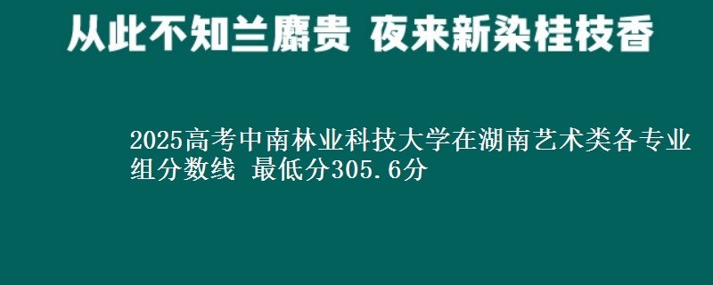 2025年中南林业科技大学在湖南艺术类各专业组分数线 最低分305.6分