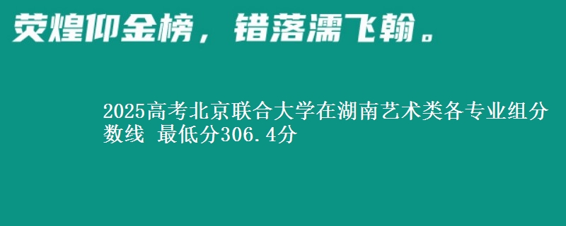 2025年北京联合大学在湖南艺术类各专业组分数线 最低分306.4分