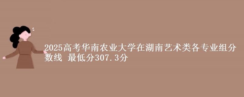 2025年华南农业大学在湖南艺术类各专业组分数线 最低分307.3分
